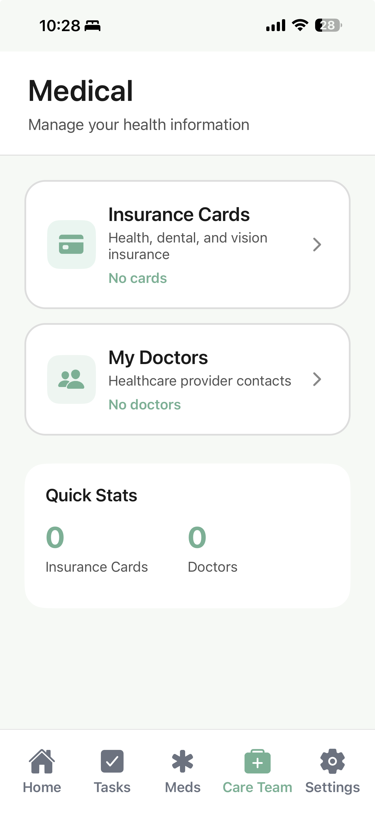 Medical information screen